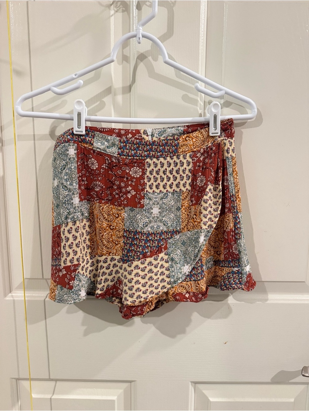 Boho Patchwork Printed Shorts- Rust, Cream, Sage, Mustard